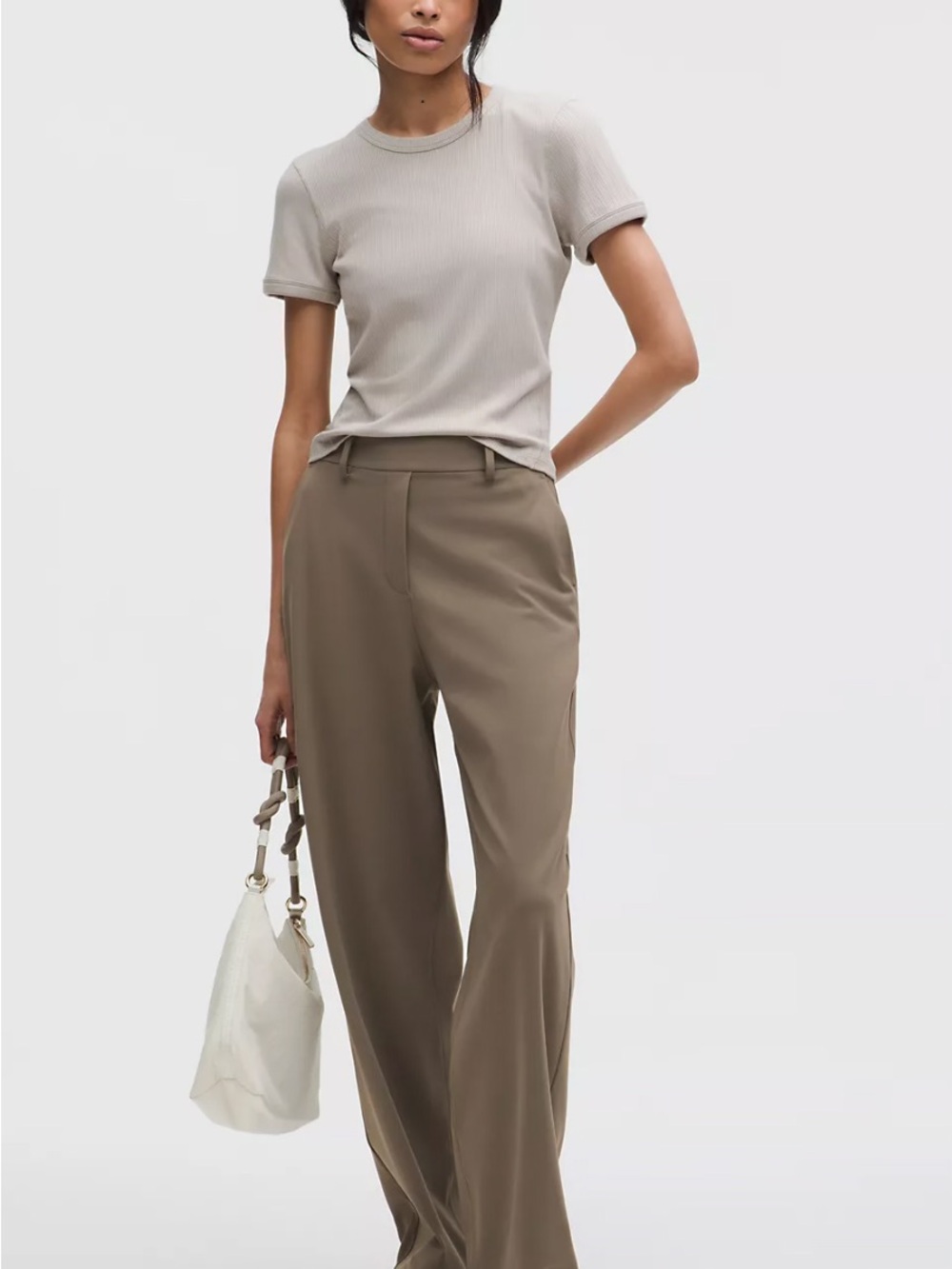 Wide-Leg High-Rise Trousers in Nomad